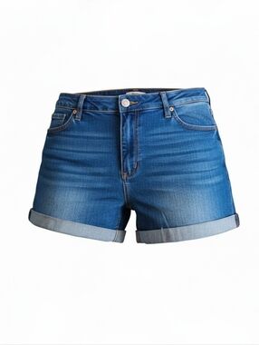 STS Blue Denim Shorts Size 33/16 Rolled Cuff Stretch Mid Rise Blue Jean Shorts